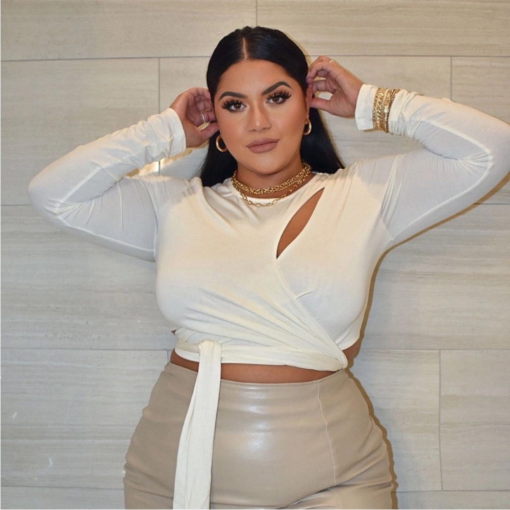 White long sleeve top